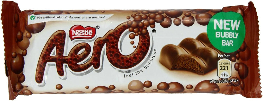 Nestle Aero Milk Chocolate Bar, (27 g) 1.4 Ounce (Pack of 12)