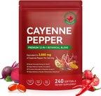 Cayenne Pepper Softgels Supplement | 12-in-1 per Serving with Vitamins D3, K2 & E | Supports Healthy Circulation & Daily Energy | Features Hawthorn, Beetroot & Turmeric | 240 Capsules