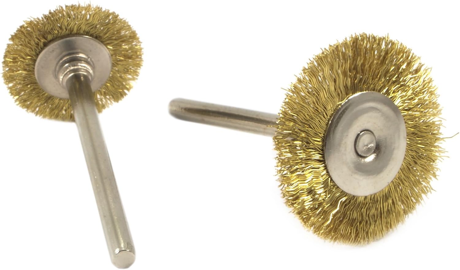 Forney 60213 Brass Brush Set with 3/32-Inch Shaft, 1-Inch and 3/4-Inch, 2-Piece