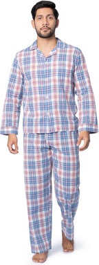 Fruit of the Loom Men's Long Sleeve Broadcloth Pajama Set