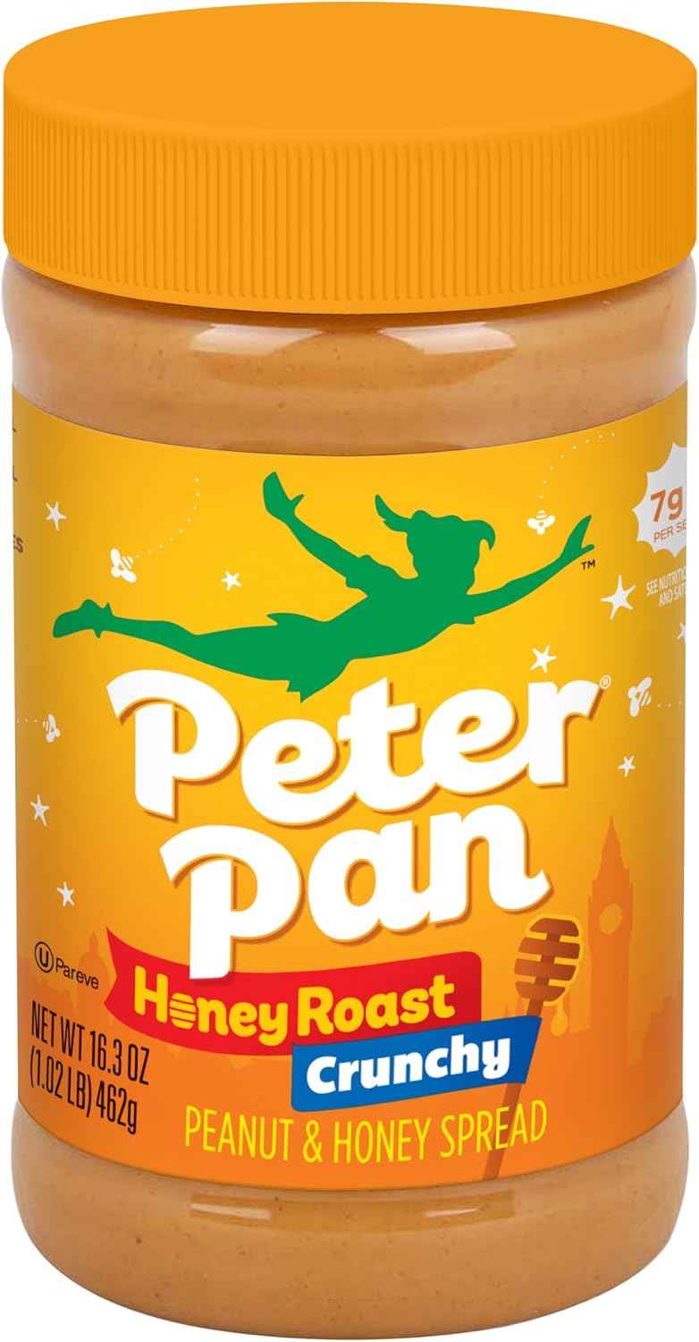 Peter Pan Crunchy Honey Roast Peanut Spread, 16.3 oz (Pack of 12)