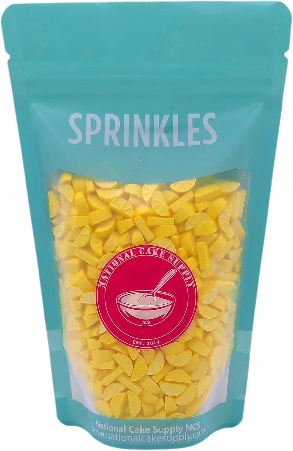 NCS Lemon Wedge Shaped Edible Sprinkles – Yellow Cupcake & Cake Decorations, 8 oz
