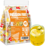 AUSPITEE Passion Fruit & Citrus Tea Bags - 7.05 oz & 40 Tea Bags, Natural, Freeze - Perfect for a Refreshing Drink, Decaffeinated