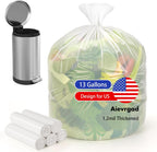 Trash bags 13 Gallon Biodegradable: Aievrgad Garbage bags for tall kitchen trash can liner, 50 count,Unscented, Heavy Duty, Thickened 1.26 Mil, for food/kitchen waste or Graden,white 50L