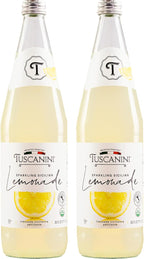 Tuscanini Premium Organic Sparkling Lemonade, 25.3oz (2 Pack) | Real Italian Lemon Soda - No Food Coloring or Artificial Flavors | Sparkling Party Drink | Product of Italy | Kosher