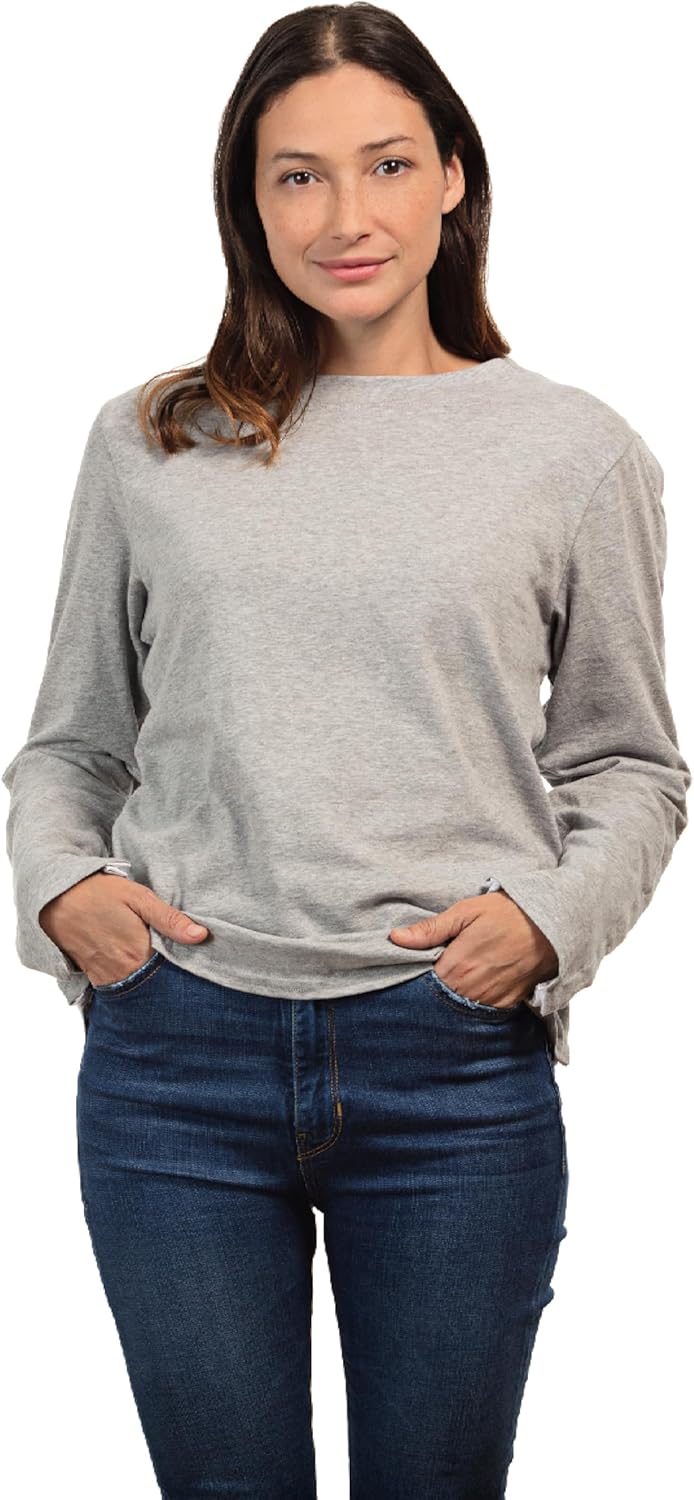 MAI Shoulder Surgery Shirts for Women - Soft Fabric Tear Away Shirt with Premium Snap, Chemo Shirts for Port Access