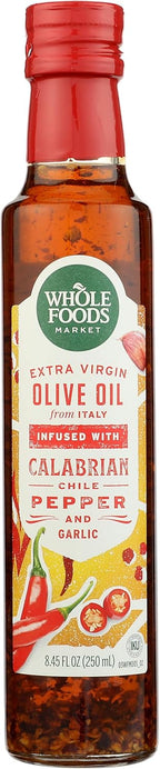 Whole Foods Market, Calabrian Chile & Garlic Infused Olive Oil, 8.45 Fl Oz