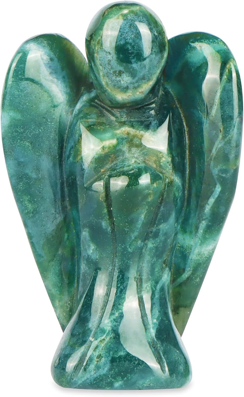 Artistone 2" Ocean Jasper Crystal Guardian Angel Figurines Carved Gemstone Pocket Angel Stone Statues Reiki Healing Protective Peace Prayer Home Decoration