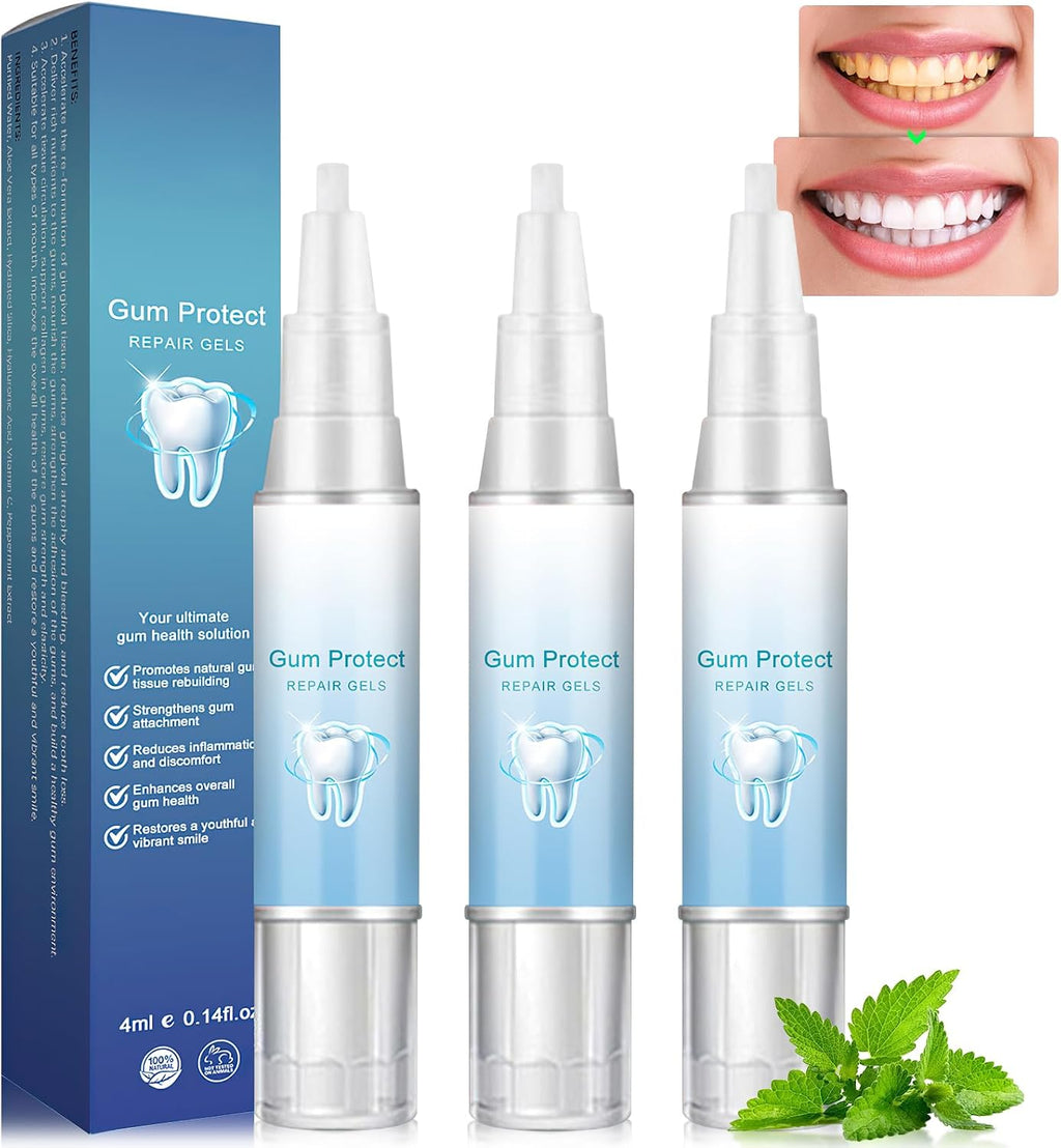 Omaky Gum Protect Repair Gels,Gum Shield Gel, Gum Gel Teeth Whitening Essence Pen, Gum Instant Protect Gel, Instant Tooth Whitening Pen Sensitive Teeth (3PC) (A)