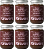 Cravers Cacao Hazelnut Spread - No Sugar Added, Vegan, Palm Oil Free & Non-GMO, Creamy Chocolate Spread | 12 oz Jar | High Protein, Kosher, Gluten Free
