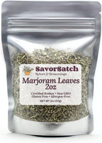 SavorSatch Marjoram Leaves – 2 oz Resealable Stand-Up Pouch | Whole Dried Marjoram Herb for Cooking, Seasoning & Spice Blends
