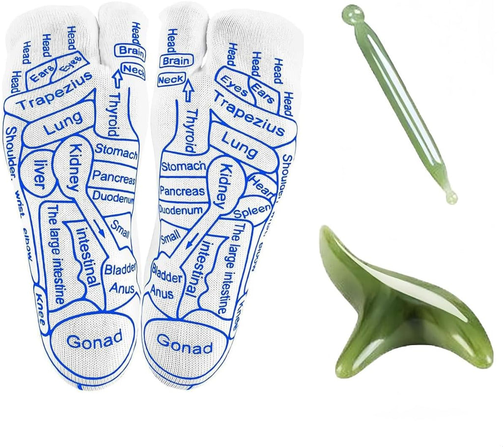 Reflexology Socks Set Reflexology Socks with Acupoint Massage Tool,Foot Relief and Acupressure Reflexology Foot Massage Socks (Women)