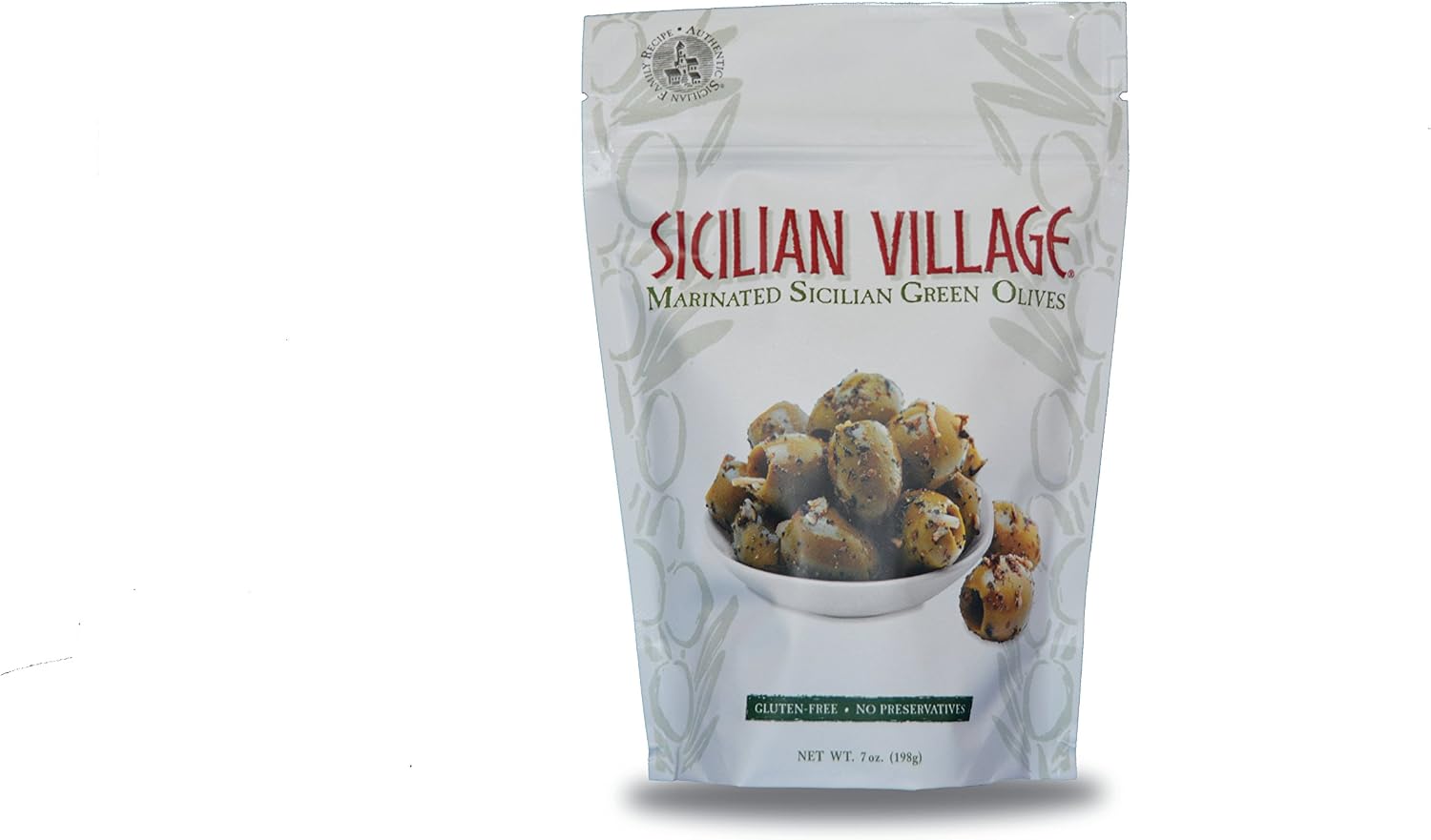 Sicilian Village Marinated Olives, Green, 7 Ounce