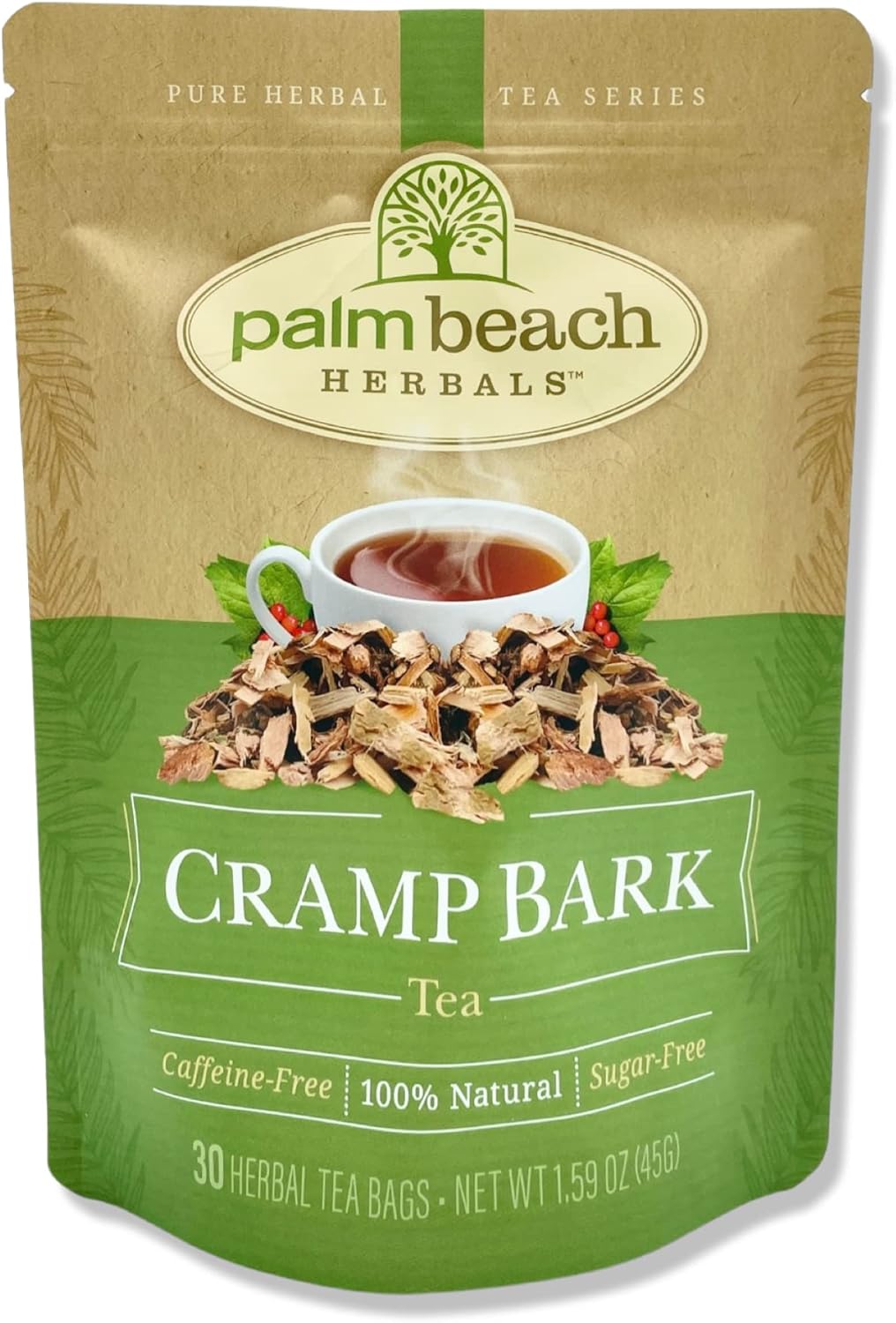 Palm Beach Medicinal Herbs - Cramp Bark Tea - Pure Herbal Tea Series, 30ct