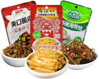 Zhacai Pickled (215g/7.77oz,3Packs/Bag) Si Chuan Zha Cai For Sushi Chinese zhacai for Rice Bowls Si Chuan sui mi ya cai for Ramen Chinese Pickles Variety Set Pickled Cucumber, Radish,Kelp Pickles