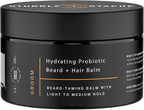 stubble & stache Groom – Beard Balm for Men | Light to Medium Hold with Aloe, Broccoli Seed, and Shea Butter | Fragrance-Free Styling + Conditioning for Facial Hair