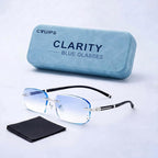 Clarity Blue Glasses, Self Adjusting Reading Glasses, Blue Light Blocking Glasses for Men Women, Case & Cloth Included