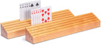 Yellow Mountain Imports Extra-Wide Solid Beechwood Playing Card Holders - Set of 2