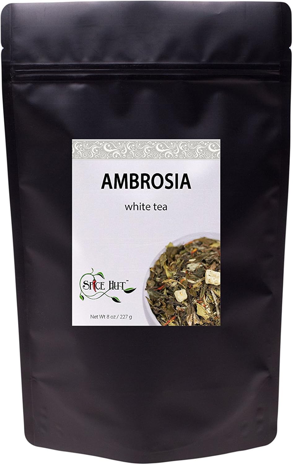 Ambrosia White Tea, Pai Mu Tan Loose Leaf - Low Caffeine, Antioxidant Rich, Hot & Iced | bulk 8oz, 80-100 cups | The Spice Hut, First Sip of Tea