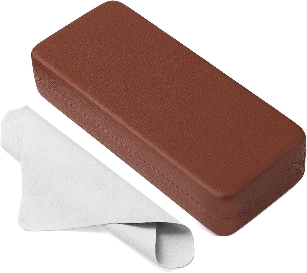 Marvolia Glasses Case Hard Shell Square Large Eyeglasses Case PU Leather Protective Case for Sunglasses Eyeglasses
