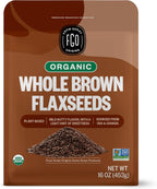 FGO Organic Ground Brown Flaxseed Meal, 1 Pound / 16oz Cold Milled Powder in Resealable Pouch, For Baking & Smoothies, Grown in USA & Canada (Pack of 1)