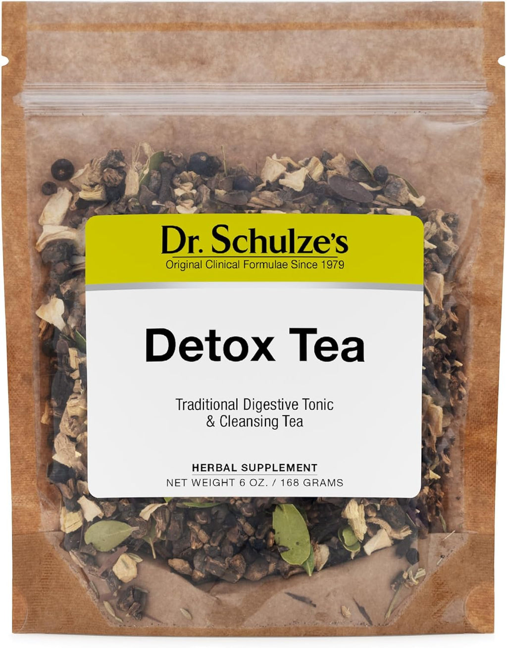 Dr. Schulze’s | Detox Tea | All Purpose Herbal Tonic | Powerful Digestive Stimulant | Dietary Supplement | Ultimate Liver Cleanse | Helps Eliminate Gas & Indigestion | Release Toxins | 6 Oz. Pack