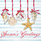 Boston International IHR 3-Ply Cocktail Napkins Decorative, 20-Count, 5" x 5" Cocktail Size, Seasons Greetings, 20-Count