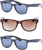 Mass Vision Bifocal Reading Sunglasses for Men and Women - Outdoor Sun Readers with Spring Hinges & UV400 Protection (3 pack)