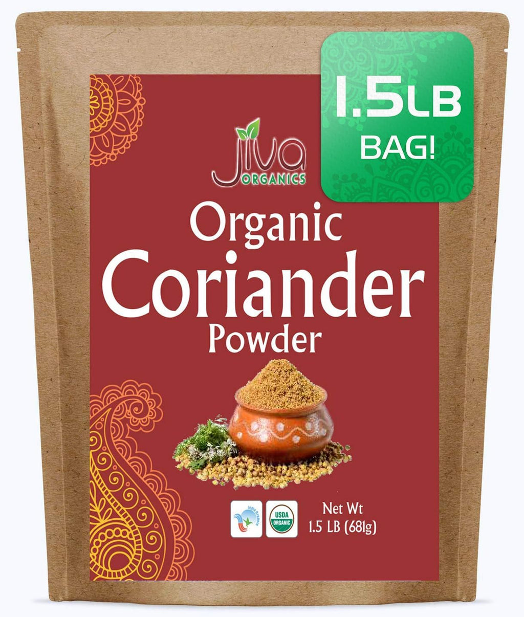 Jiva Organics Organic Ground Coriander Powder 1.5 LB Bulk Bag - Non-GMO, Pure - Dhania, Coriander Seeds Ground