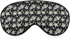 White Lily Flower Eye Mask Soft Comfortable Sleep Mask with Adjustable Strap for Travel Relaxation Lightweight Design 8.1 X 4.1 in