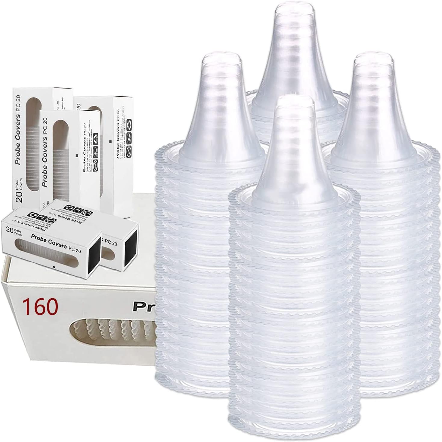 160X Ear Thermometer Probe Covers, Lens Filters, Refill Covers Compatible for All Braun Thermometer Models Digital Disposable Covers