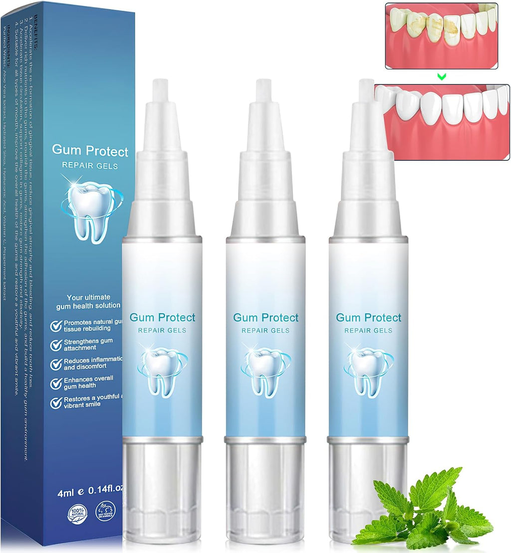 Neslemy Gum Shield Therapy Gel, Instant Treatment Essence, Dentizen Gum Therapy Gel, Teeth Whitening Essence Pen (3PCS)