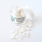 Dye-Free Edible Glitter Snowflakes - Vegan, Gluten-Free & Non-Toxic | Perfect for Cakes, Cupcakes, Drinks & Desserts by Simply Sucré (White, 1 Jar)