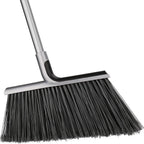 Indoor/Outdoor Broom for Floor Cleaning with 58 inch Long Handle, Angle Brooms Heavy Duty for Home Garage Kitchen Office Courtyard Lobby Lawn Concrete (Gray)