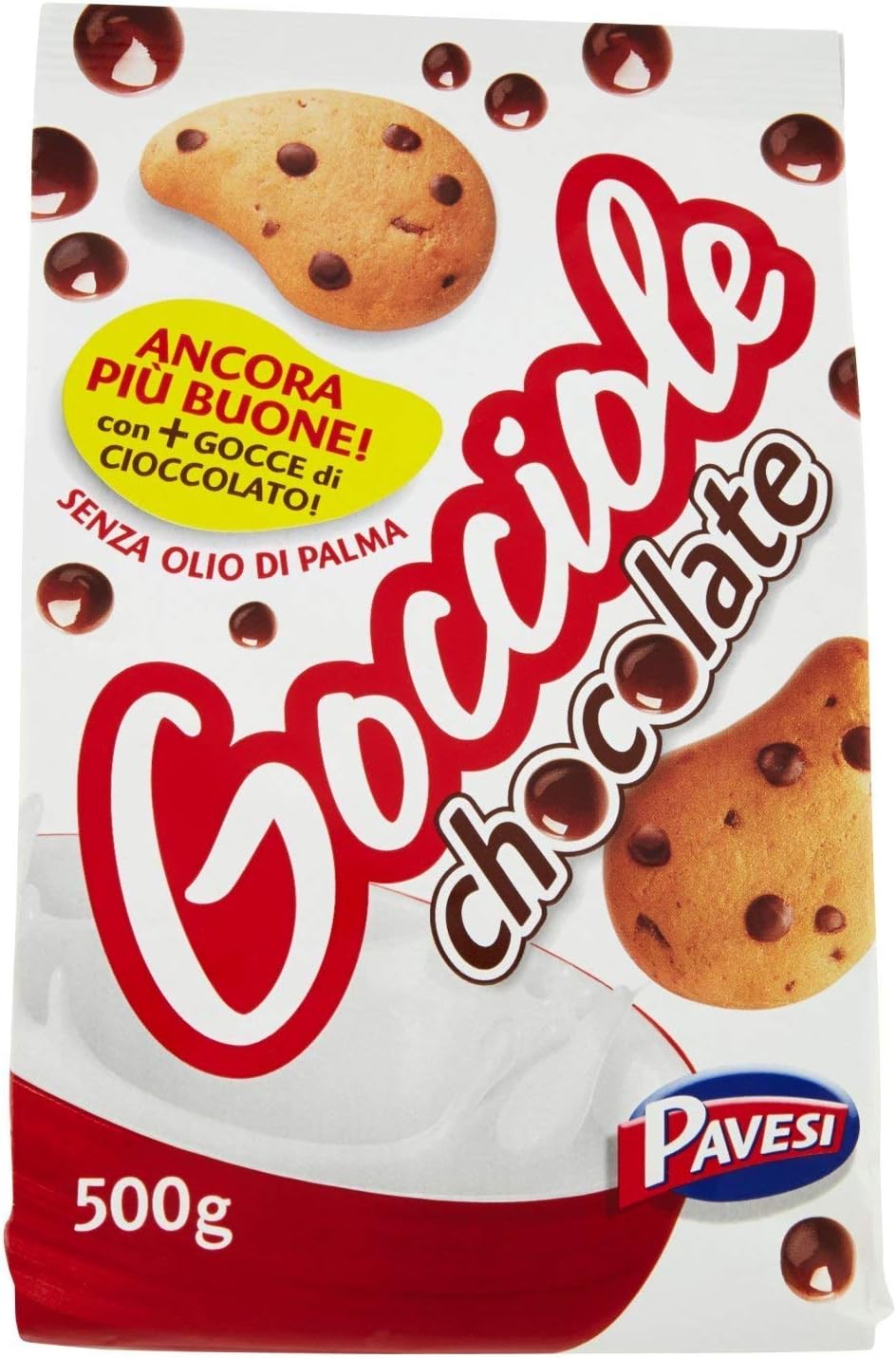 Pavesi Gocciole Chocolate 17.5 oz (500g) From Italy Pack of 2