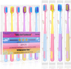 6 Pieces Individually Wrapped Extra Soft Toothbrush for Sensitive Teeth & Gums - Gum Care Toothbrush with 4000 Ultra-Soft Bristles, Compact Small Head (Macaron Color)