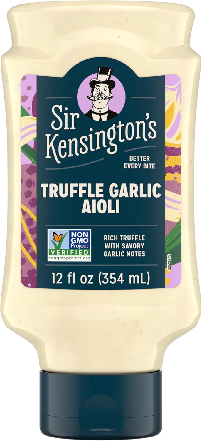 Sir Kensington's Spread & Dressing Truffle Garlic Aioli for Dipping Drizzling & Spreading Non-GMO Certified Humane Keto Gluten Free & Kosher 12 oz