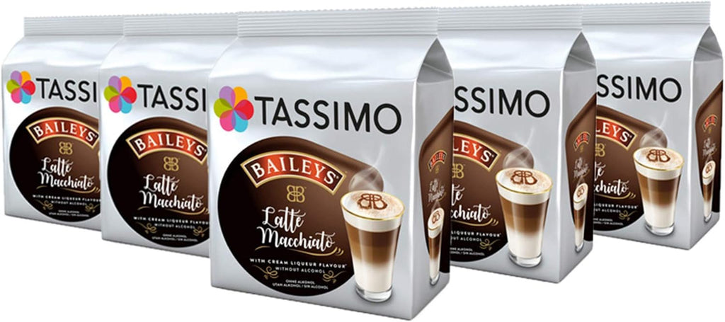 Tassimo Latte Machiatto Baileys Coffee Capsules, Pack of 5