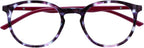 OPULIZE MET Blue Light Blocking Glasses for Women Men, Slim Round Frame with Spring Hinges and Scratch Resistant, Computer Glasses with Anti-Reflective, Purple Tortoiseshell, (Pack of 1)