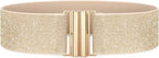 Womens Wide Elastic Waist Cinch Belt - Stretchy Vintage Trimmer Belt for Dresses