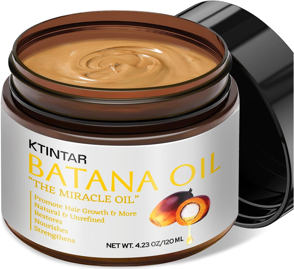 100% Natural Raw Batana Oil for Hair Growth, Unrefined & Organic Dr Sebi Hair Growth Oil From Honduras, Prevents Hair Loss, Eliminates Split Ends, Enhances Thickness 4.23 Fl Oz