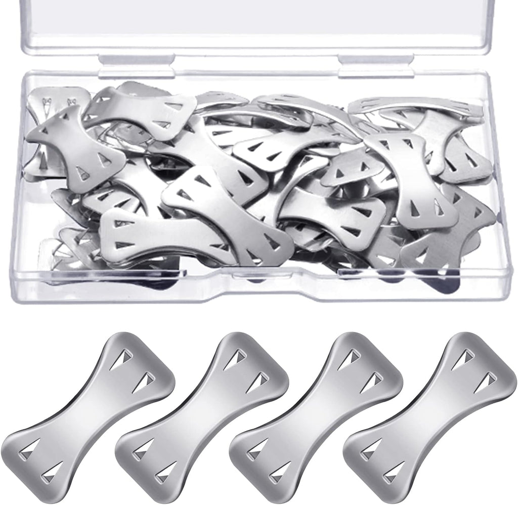 Tondiamo 50 Pieces Elastic Bandage Clips Only Bandages Wrap Clips Metal Aluminum Swathe Fasteners Pins with Plastic Storage Box Replaceable Wrap Fastener Pins for Various Types Elastic Swathe
