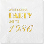 Crisky 50 Pack 40th Birthday Napkins 3-Ply, 1986 Mens Gold Foil Disposable Napkins for Cake Dessert Beverage Table 40 years Old Bday Party Supplies, 40th Birthday Decorations for Men Women