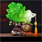Buddha Ornaments Chinese Cabbage Ornaments,Fengshui Statue for Wealth and Luck,Luck Symbol Sculpture,Resin Desktop Ornament for Home Office Feng Shui Ornaments(L)