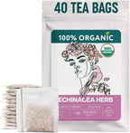 Echinacea Tea Organic (40 Tea Bags) - Medicinal Tea for Seasonal Changes -Natural Immunity Support - Te de Equinacea Organico