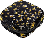 Sanitary Napkin Storage Bag,Period Bag,Pad Bag,Bees Black Background,Period Pouch