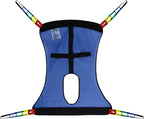 Full Body Universal Patient Lift Sling Mesh Medium with Commode Opening for Shower Toileting, Blue