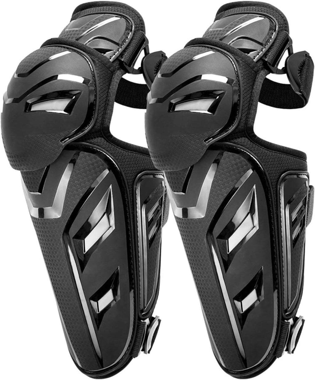 2pcs Men's Motorcycle Knee Shin Guard Pads - CE Level 1 TPU Adjustable Knee Cap Pads Protector Crashproof Long Leg Sleeve Armor Protection for Motocross Dirt Bike Racing Gear
