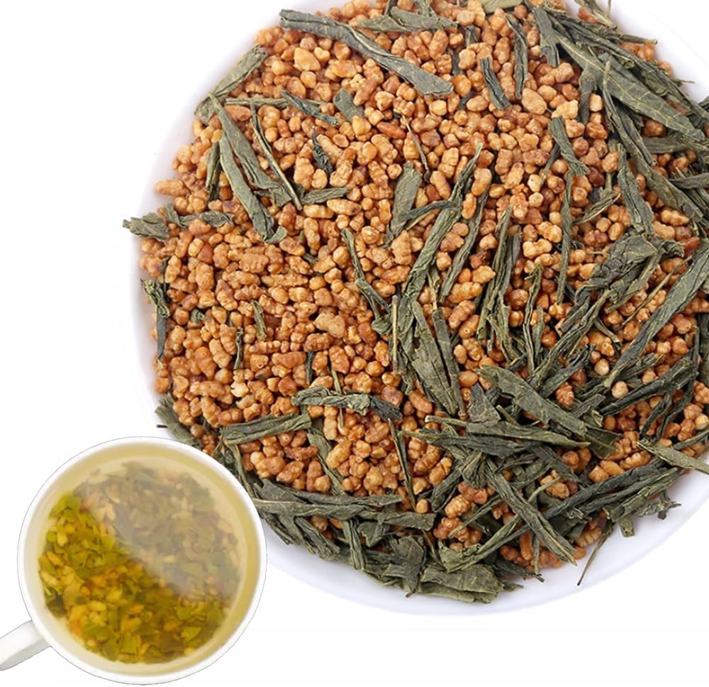 Genmaicha - Japanese Loose Leaf Tea - Gen Mai Cha Green Tea with Brown Roasted Rice - Caffeine Level Low -170g/5.99oz