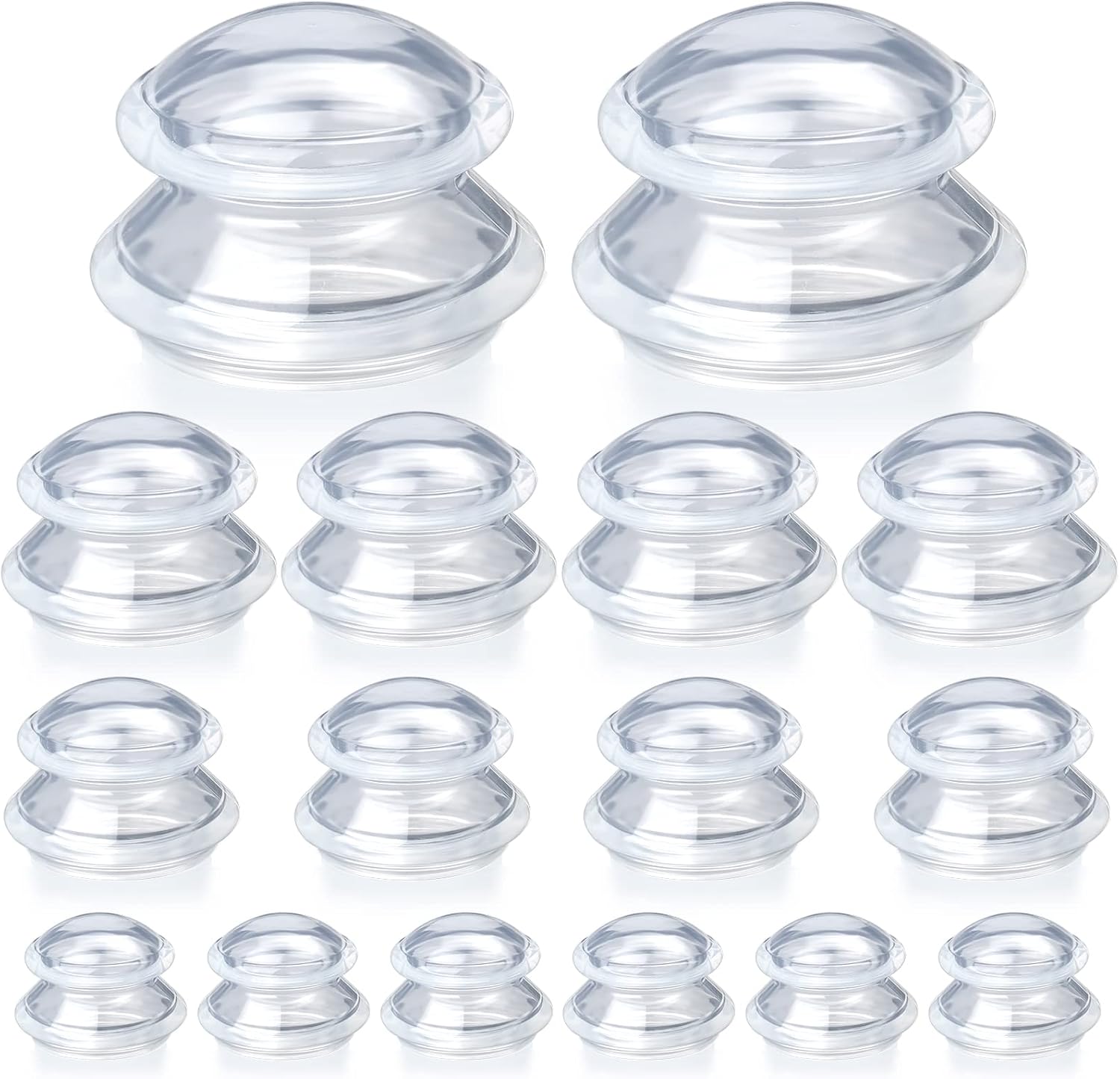 Syhood 16 Pcs 4 Sizes Cupping Therapy Set Silicone Cupping Massage Cups Professional Therapy Studio and Household Set for Cellulite Reduction Body Myofascial Muscle Nerve Joint Pain